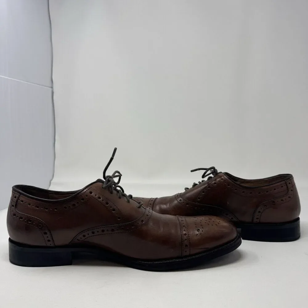 Johnston‎ & Murphey Italy Brown Oxfords size 10